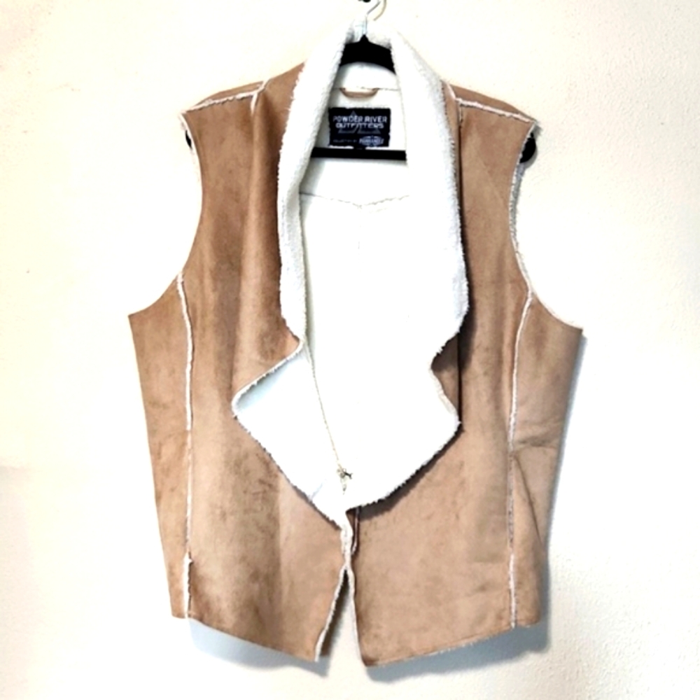 Powder River Outfitters by Panhandle Micro Suede Tan Vest Size XXL Like New!!